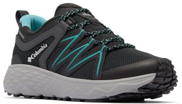 Columbia Women's Peakfreak Roam Waterproof, Waterproof Low Rise Trekking and Hiking Shoes, Black/Teal, 6.5