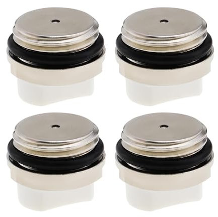 YINETTECH 4Pcs Automatic 1/2 Inch BSP Male Thread Radiator Vent Valve Radiator Air Vent Bleed Plug Valve Nickel Plated Brass Plug for Radiator Heater Pipe Registers