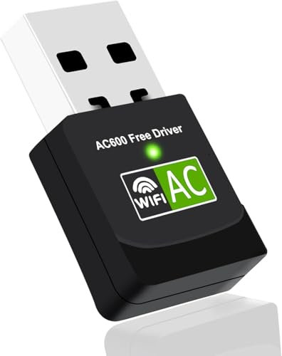 SIGANDG USB WiFi Dongle for PC,USB WiFi Adapter for Desktop Pc 600Mbps Dual Band, 5.8G/2.4G Dual Band High Speed Mini WiFi Stick, Compatible with Windows 11/10/8.1/8/7/Vista Plug & Play