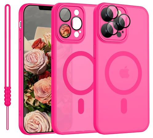 YUANDMI iPhone 11 Pro Hülle mit MagSafe, Hanyhülle iPhone 11 Pro Magnetisch Dünn Matte Touch Kameraschutz, Anti-Gelb rutschfest Kratzfest Schutz Stoßfest Hülle für iPhone 11 Pro Rosa Rot