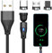 USB C Magnétique,3 en 1 Transfert Rapide Cable USB C 2m,Rotation à 360° et 180° Chargeur Aimanté,Cable Magnetique pour Micro USB/Type C/Linght-ing i-phone Samsung Xiaomi