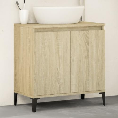 Myheimly Waschbeckenunterschrank Eichen-Optik 58x33x60 cm,Sonoma Eiche