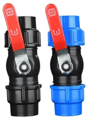 MURVE Répartiteur d'eau de robinet en polyéthylène 20/25/32/40/50 mm - Raccord de robinet à boisseau sphérique rapide en plastique - Pour jardin, agriculture et irrigation (noir, 25 mm)