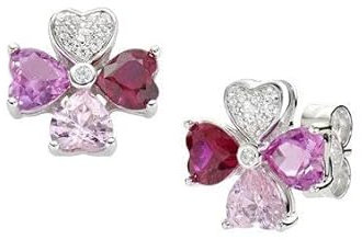 Orecchini da donna di Amen della collezione Quadricuore. Orecchini in argento 925 con finitura in rodio, zirconi multicolor fucsia e bianchi con taglia unica e Altezza 8 mm. La referenza è: EQUSBMFU