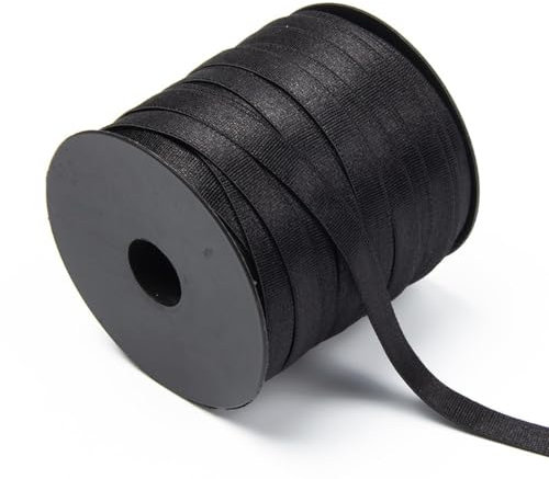 Blausky 6mm x 10m Gummiband zum Nähen,Elastisches Band Flaches Elastisch Band Hosengummi Schleifenband Weiche Nähbänder Dekoband Nähzubehör für BH-Träger Kleidung Gürtel DIY Handwerk,Schwarz