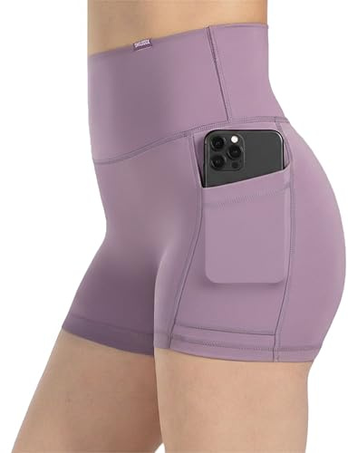 SMILODOX Shorts Damen Lissa, High Waist Radlerhose mit figurformendem Bund & seitlichen Eingrifftaschen, Training Shorts elastisch & enganliegend, ideal für Training, Alltag, Fitness & Yoga