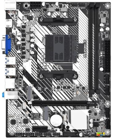 Joselin Scheda Madre per Giochi A520M-K AM4 con 2 Slot per Memoria DDR4 Fino A 64 GB, Nvme M.2, USB3.2. Formato Micro ATX.