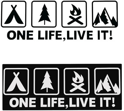2PCS Outdoor Adventure Vinyl Car Sticker for Camping Lovers, Bumper Sticker | Sturdy Car Decals for SUV Truck, Cool Bumper Stickers for Cars, Camper Van Stickers for Windows Tailgate Auto Decoration.