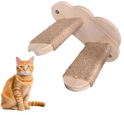 Zwpontia Scaletta da parete per gatti, in legno massello, da parete, per gatti, sicura ed elegante, per soggiorno, casa, balcone, appartamento, camera da letto