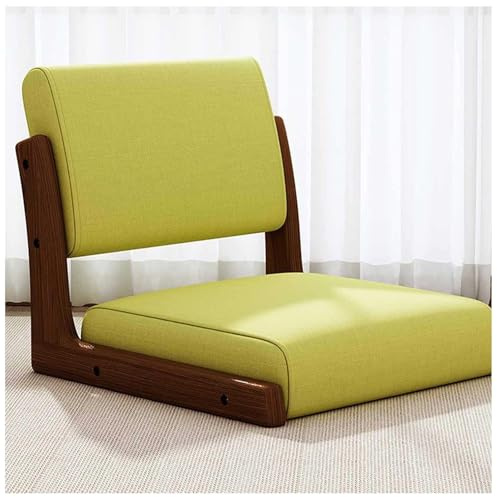Tatami Bodenstuhl - Japanisches Beinloses Klappsofa mit Rückenstütze für Wohnzimmer, Holzdesign zum Lesen und Fernsehen