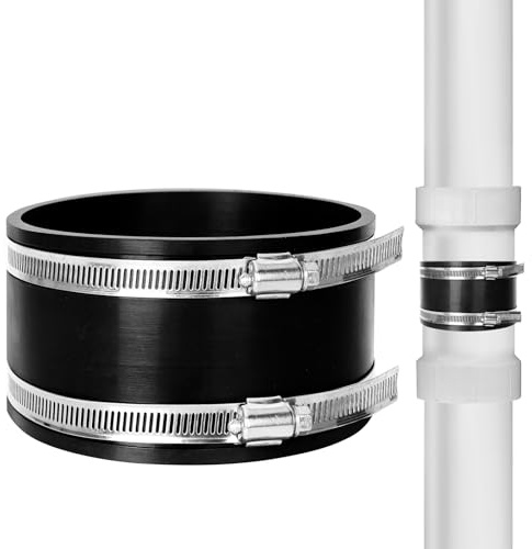 Manchon en Caoutchouc Flexible, 150mm Manchon Caoutchouc Tuyau avec Colliers de Serrage Inox Manchon de Réduction du Bruit Pour Filtre à Charbon Systèmes, Ventilateur de Tuyau