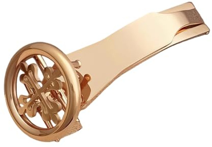 ROUREOX 16mm 18mm Edelstahl Kreuz Design Uhrenschließe für Patek Philippe | Faltschließe Poliert Einseitiger Verschluss Rund Lederarmband Silber Gold