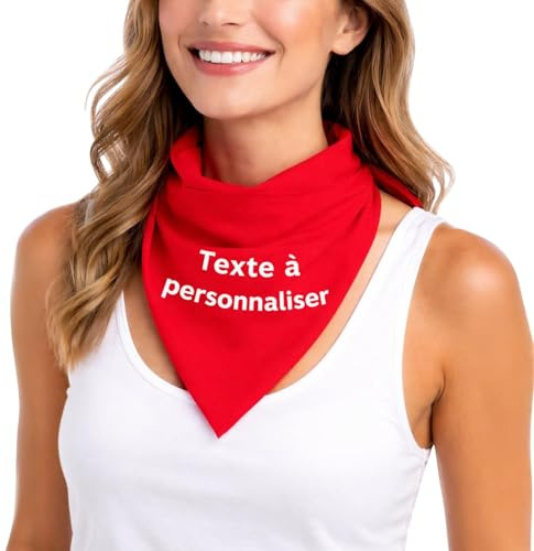 Générique Bandana, foulard personnalisé avec texte au choix – plusieurs coloris – cadeau personnalisé femme enfant homme foulard