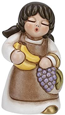 THUN® - Donna con Frutta - Versione Bianca - Statuine Presepe Classico - Ceramica - I Classici