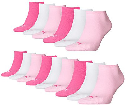 Puma Calzini 15 paia Invisible Sneakers Donna, Uomo (5x 3er Pack) - FUCSIA/Bianco/Rosa (422 Pink Lady ), 39-42 (6-8 UK)