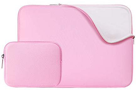 RAINYEAR 14 Zoll Laptop Hülle Laptophülle Laptoptasche Gepolsterte Weiche Futter Schutzhülle mit Zubehör Tasche Kompatibel für 14 Notebook Tablet Ultrabook Chromebook(Rosa,Aktualisierte Version)