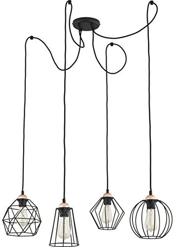 TK Moderner Hängelampe 4x60W/E27 Galaxy 1646 Lighting Schwarz