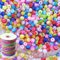 ZesNice 300 Stück 8mm Bunte Perlen Regenbogen Glasperlen Fädelperlen zum Auffädeln, Rund Perlenset Perlenarmband für Armbänder Bastelperlen, Perlen Set Schmuck Basteln DIY
