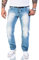 Rock Creek Herren Jeans Hose Regular Fit Jeans Herrenjeans Herrenhose Denim Stonewashed Basic Raw Straight Cut Jeans RC-2141 Hellblau W31 L32