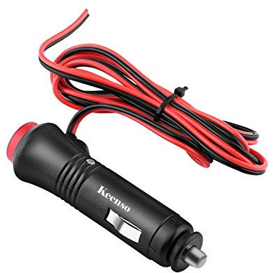 Keenso Auto Zigarettenanzünder Stecker Adapter, Auto 12V-24V Zigarettenanzünder Stecker mit Ein/Aus Schalter 1,5m Verlängerungskabel (2 Stk)