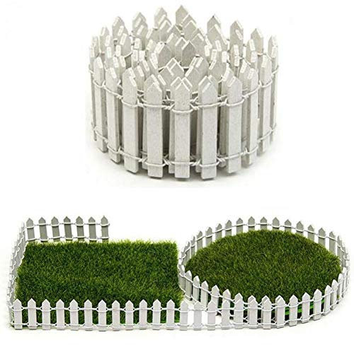 BYFRI Miniatur-fee-Garten Kit Holz-Zaun Terrarienhaus DIY Zubehör Dekor Weiß 90x5cm