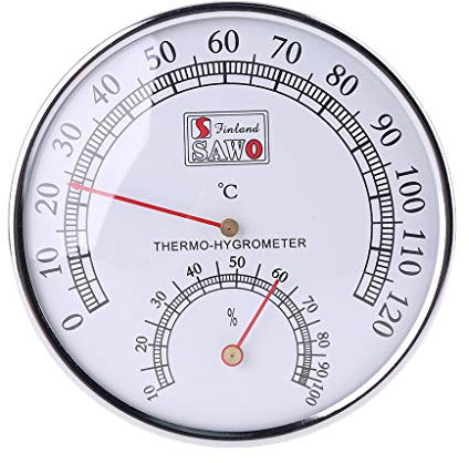 Kcnsieou Klare Sauna-Thermometer, Metallgehäuse, Dampfsauna-Raumthermometer, Hygrometer, Bad und Sauna, Indoor Outdoor