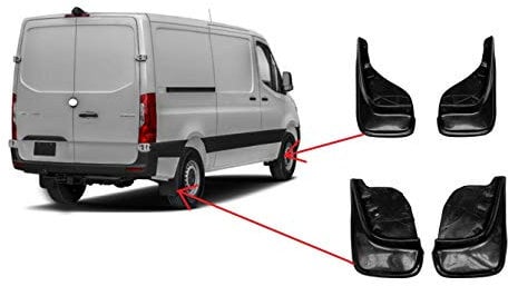 4 parafanghi di colore nero posteriore + anteriore sinistro + destro Ducato