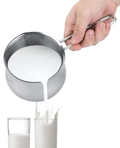 800Ml Edelstahl Milchtopf, 1,7 Pt Dual pour Spout Kessel Topf Butter Schokolade Kaffee Sauce Schmelztiegel Mit Skala, Zum Erhitzen Von Milch Backen Omelett