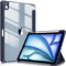 FINTIE Coque pour iPad Air 11 Pouces M3/M2 (2025/2024), iPad Air 5/4 10.9 Pouces (2022/2020) - [Rangement de Stylet] Housse Transparente Claire Etui Antichoc Veille/Réveil Auto, Bleu Marine
