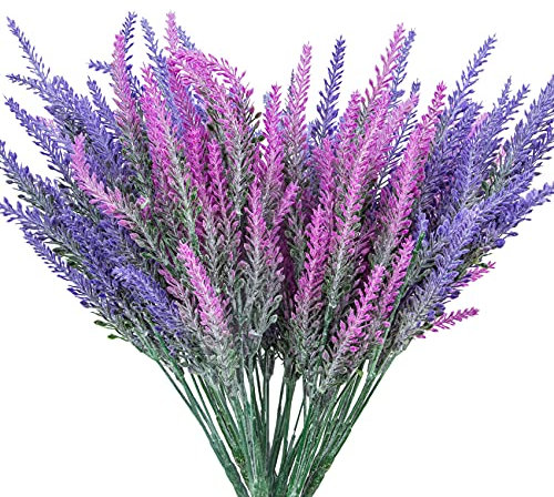 Ouddy Daily 10 Stück Künstliche Blumen Lavendel Pflanze Künstlich Kunstblumen Blumen Deko Für Zuhause Schlafzimmer Tisch Büro DIY Party Hochzeit Innen- und Außendekoration.