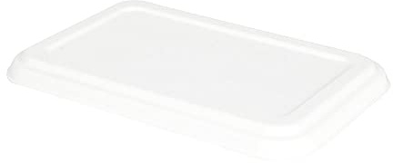 BIOZOYG Zuckerrohr-Deckel für To-Go-Schalen 23 x 14,5 cm I 50 St. kompostierbare Deckel für Take-Away-Geschirr I aus Bagasse - biologisch abbaubar I Verpackungs-Deckel weiß rechteckig