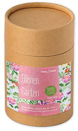 TerraDomi 300g bienenfreundliche Blumenmischung I Honigpflanzen für reichhaltiges Nektar- und Pollenangebot I Förderung des Tierlebens I nachhaltig und 100% plastikfrei