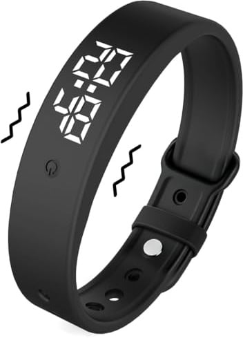 Silent Vibrationswecker Armband, Vibrating Alarm Watch mit Schnallen-Fixierring – Vibrationsalarm Erinnerung Uhr Timer & 10 tägliche Alarme, Trinkerinnerung- & Medikamenten für Erwachsene & Kinder