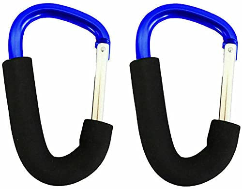 Buggy Clips Hooks - Prams Clips, Changing Bag Holder for Pushchair Stroller, Shopping Bag Handbag, Carabiner Clips for Gym Hammock Backpack Keychain Dog Leash (Blue)