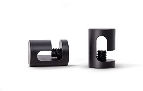 Paco Home Lampenaufhängung Deckenpin Pendelleuchte Decke Affenschaukel Kabelhalter Baldachin Deckenhaken Kabeldurchführung, Lampenart: Kabelclips, Farbe:Schwarz 2er Set