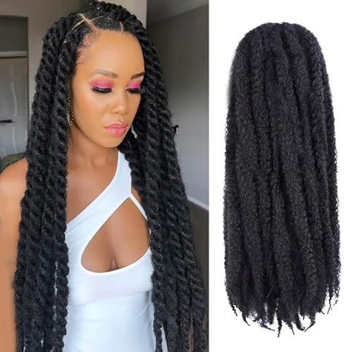 ToyoTress Marley Häkel-Zöpfe für Haar, 66 cm, 6 Bündel, natürlich, schwarz, sehr lang, gelockt, Marley, synthetische Zöpfe, geflochtene Haarverlängerungen