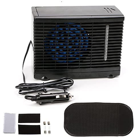KFZ Wasserkühlung Ventilator,Asudaro Mobil Klimageräte Tragbare Auto Klimaanlage 24V Air Cooler Klimagerät ABS Kleine Refrigera Verdunstungswasserkühler für Auto LKW SUV RV Zuhause,Schwarz