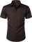 PARKLEES Mens Casual Urban Stylish Slim Fit Short Sleeve Button Up Dress Shirt with Pocket Brown XXL