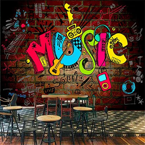 Kuletkear Music Removable Wall Mural Guitar Wallpaper Abstract Art Poster Paper Self-Adhesive Waterproof for Living Room Bedroom Office Nursery Décor 826x589cm