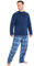 CityComfort Ensembles de Pyjama Homme Super Doux en Polaire 2 Pièces - Cadeau Homme (Bleu à Carreaux, 2XL)