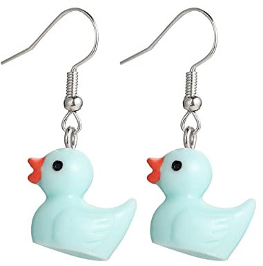 Mode-Karikatur-Tier-nette Enten-Ohrringe für Frauen-Schmuck-Geschenke Glocke Ohrringe (Sky Blue, One Size)