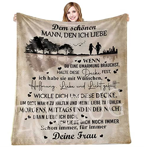ZUCZUG Kuscheldecke Flauschige Personalisierte, Decke An Meinen Männer Jahrestag, Super Weiche Decke Flanell, für Tagesdecke Wohnzimmerdecke Tv-Decken Geschenk Weihnachten