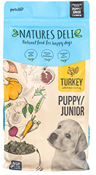 Natures Deli Puppy/ Junior Dry Dog Food, Turkey & Rice, 12 kg (1-Pack) | Natural Ingredients, Hypoallergenic, Gluten-Free, Supports Gut Health, Nutrient-Rich Small Kibble Biscuits