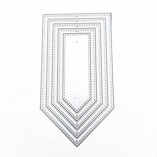 BYNYXI Stanzschablonen Etiketten Rahmen, 3D Metall Stanzformen Etikett Weihnachten Stanzschablone Lesezeichen Prägeschablonen für Kartenherstellung Scrapbooking Fotoalbum, Basteln, Hochzeit