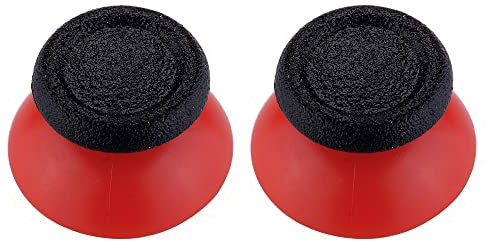 eXtremeRate Negro & Rojo Dual-Color Thumbsticks Joystick de Repuesto para ps4 Joysticks para ps4 Slim Pro Control Thumbstick para ps5 Mando