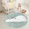 carpet city Teppich Kinderzimmer Tier-Motiv - Mint-Grün - 120 cm Rund - Kinderteppich Kurzflor Bär mit Schlafmütze - Weicher Flor