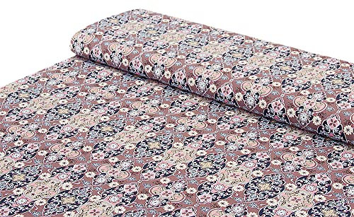 Baumwoll Stoff Ornamente altrosa - Meterware ab 25 cm x 147 cm - Stoff zum Nähen