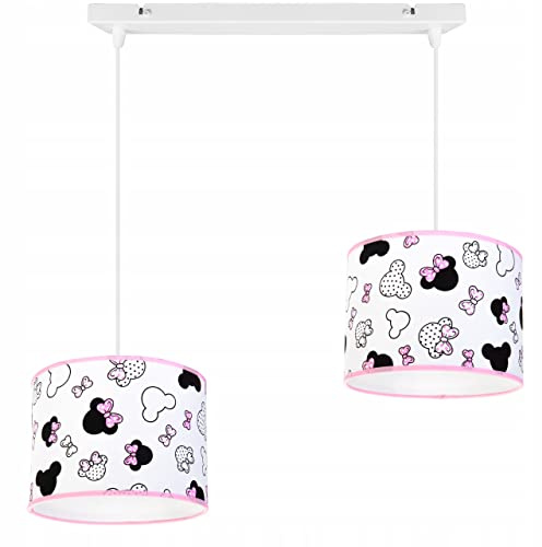 Light-Home Kinderzimmer Hängelampe - Deckenlampe aus Metall mit Stoff-Lampenschirm - E27 Fassung