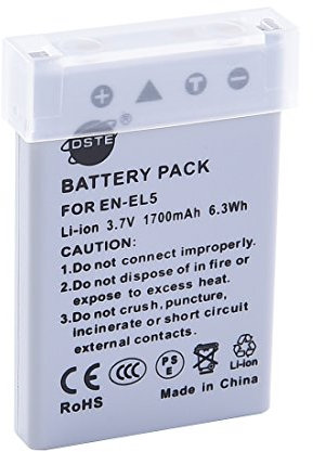DSTE EN-EL5 Batterie de rechange compatible avec Nikon EN-EL5, Coolpix P530, P520, P510, P500, P100, P5000, P5100, P6000, P90, P80
