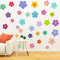 Teaaha 63 Stück Sticker Blumen, Buntes Wandtattoo Blumen Wandaufkleber Wandsticker Kinderzimmer Mädchen, DIY Selbstklebend Boho Aufkleber Wandbild Babyzimmer Decor Für Schlafzimmer Deko